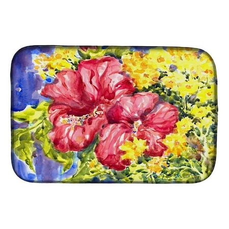 Carolines Treasures Carolines Treasures 6056DDM Flower - Hibiscus Dish Drying Mat 6056DDM